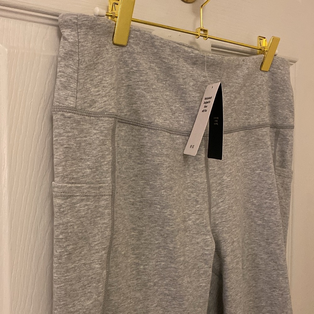 Gray Baleaf Yoga Workout Capris Lounge Flare Pants Casual Bootcut w Side Pockets - Picture 9 of 10